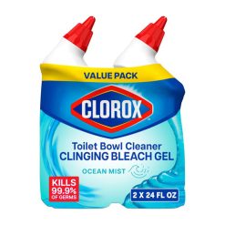 Ocean Mist Toilet Bowl Cleaner Clinging Bleach Gel - 24 Fl Oz, Pack of 2
